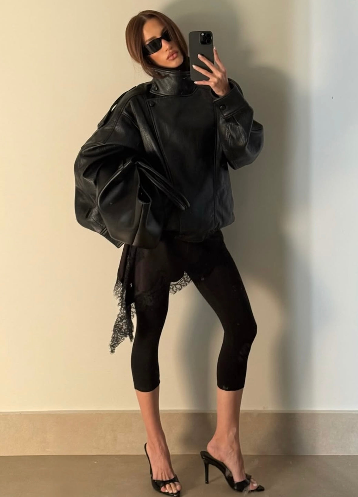 Reagan | Veste Biker Oversized en Similicuir pour Femmes