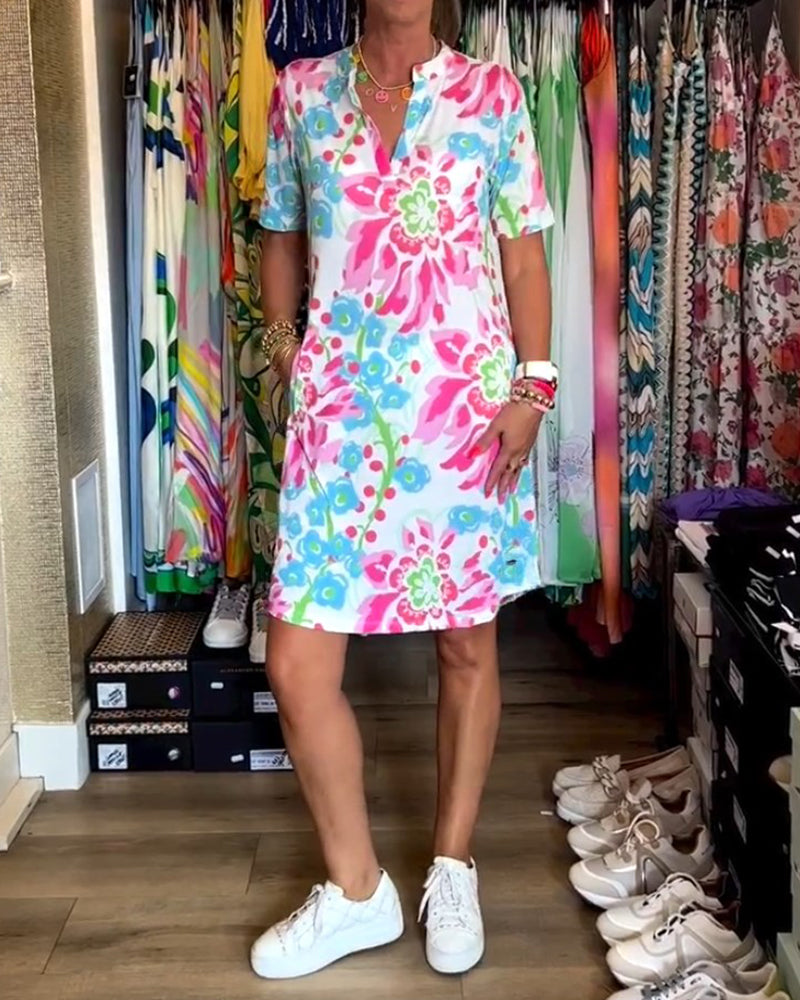 Federica™ - Robe à manches courtes avec imprimé floral
