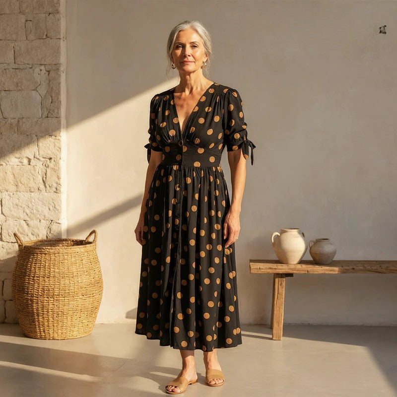 Bellamy - Robe à décolleté en V avec pois