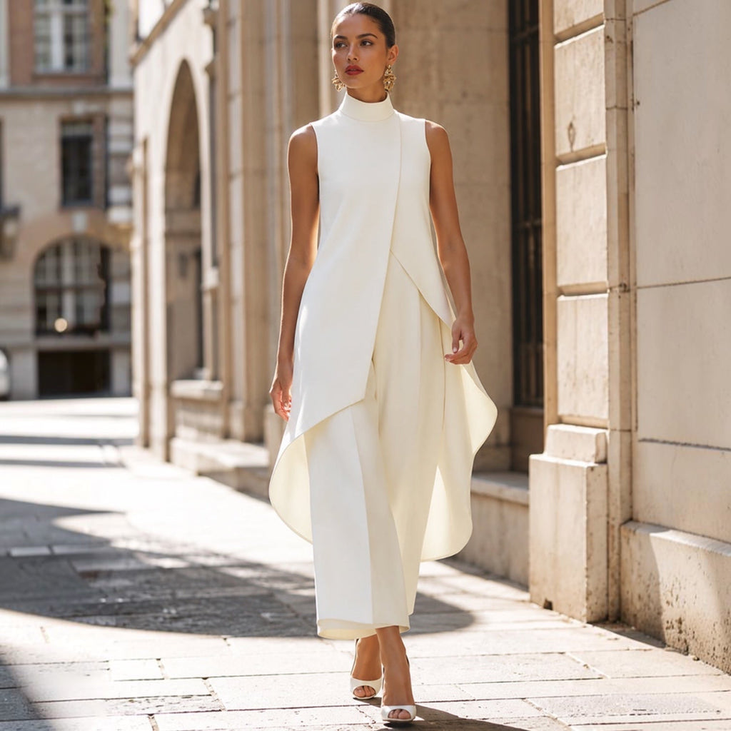 Jelyra | Robe longue moderne avec design asymétrique