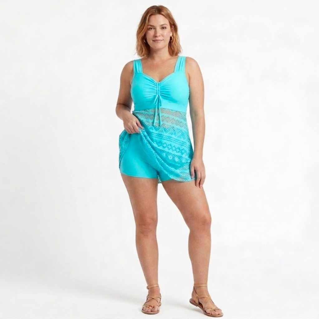 Maillot de Bain Tankini Ensemble de Tankini Femme Taille Haute avec Shorty