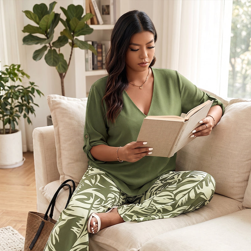 Aivella | Ensemble élégant pour femmes avec pantalon à motifs