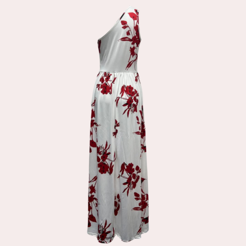 Robe à fleurs asymétrique pour femme | Maxi