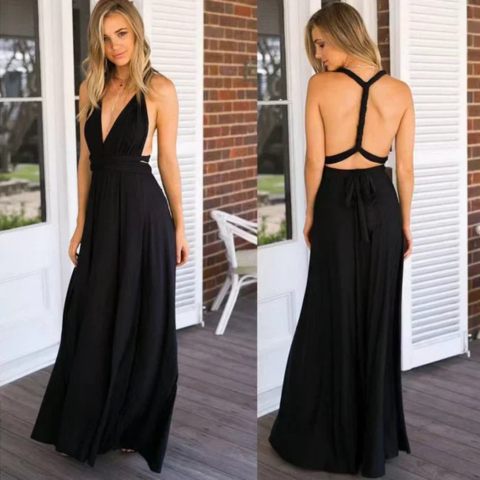 Robe à bretelles réglables pour femme | Maxi