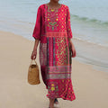 Freya - Robe Vintage avec Imprimé Ethnique