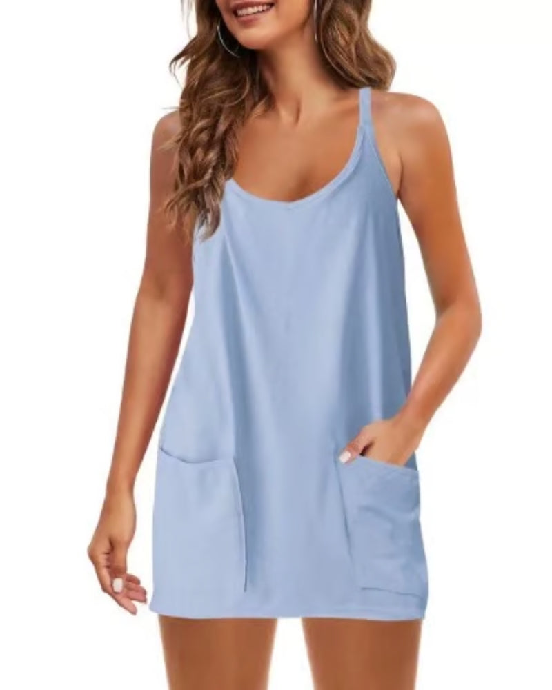 Gia™ - Robe jumpsuit sans manches chic