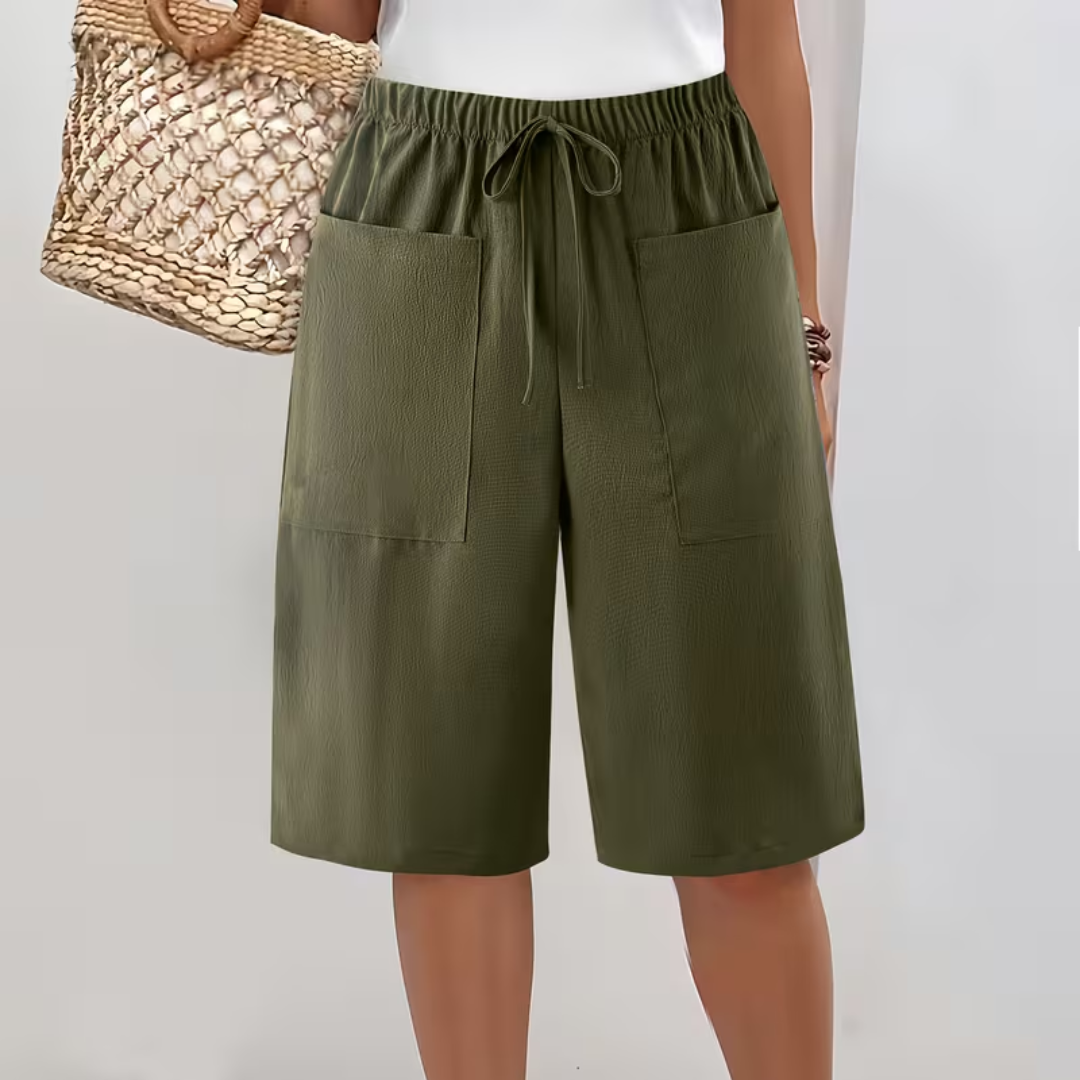 Short long femme avec poches et cordon ajustable