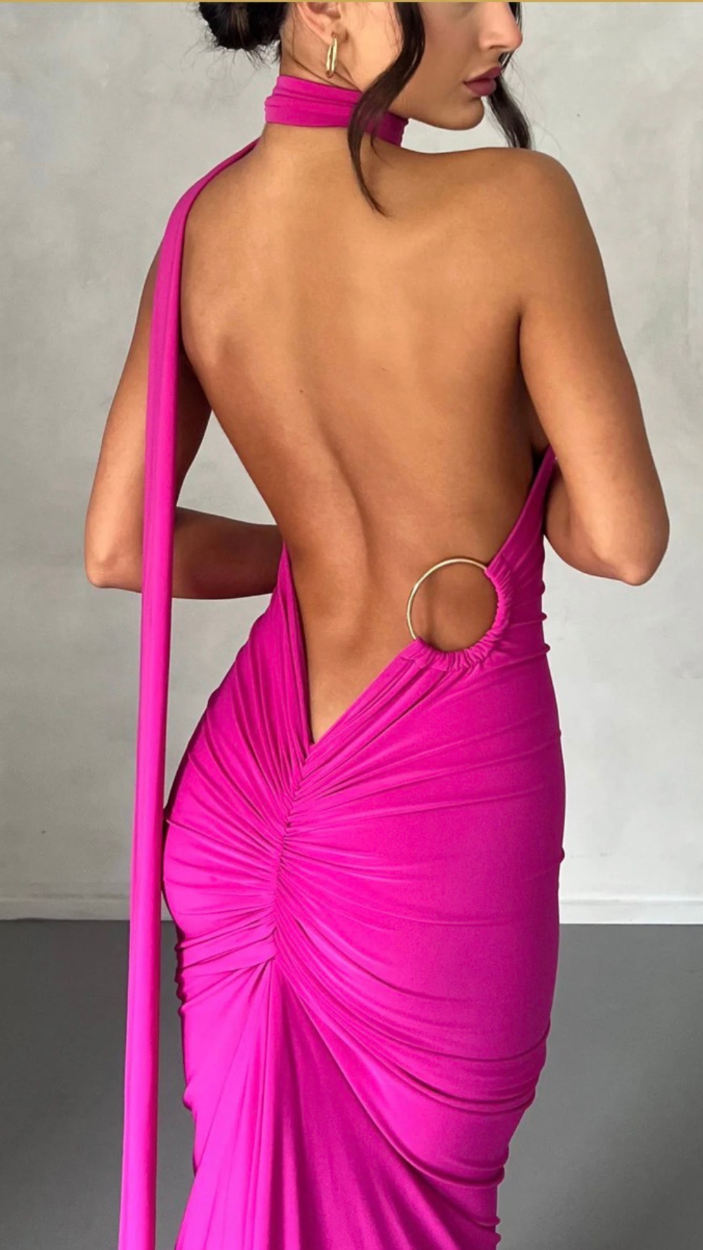 Yariela | Robe Maxi en Velours Élégante avec Traîne Latérale