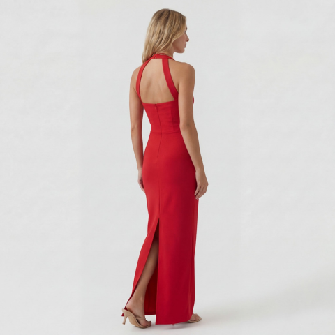 Robe extensible à col licou pour femme | Maxi