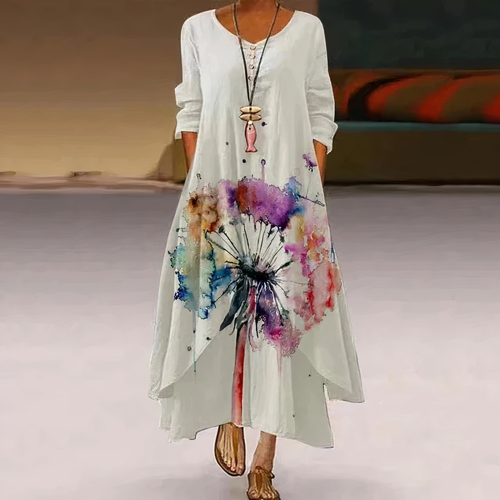 Flora | Robe Maxi Longue à Imprimé Floral pour Femmes