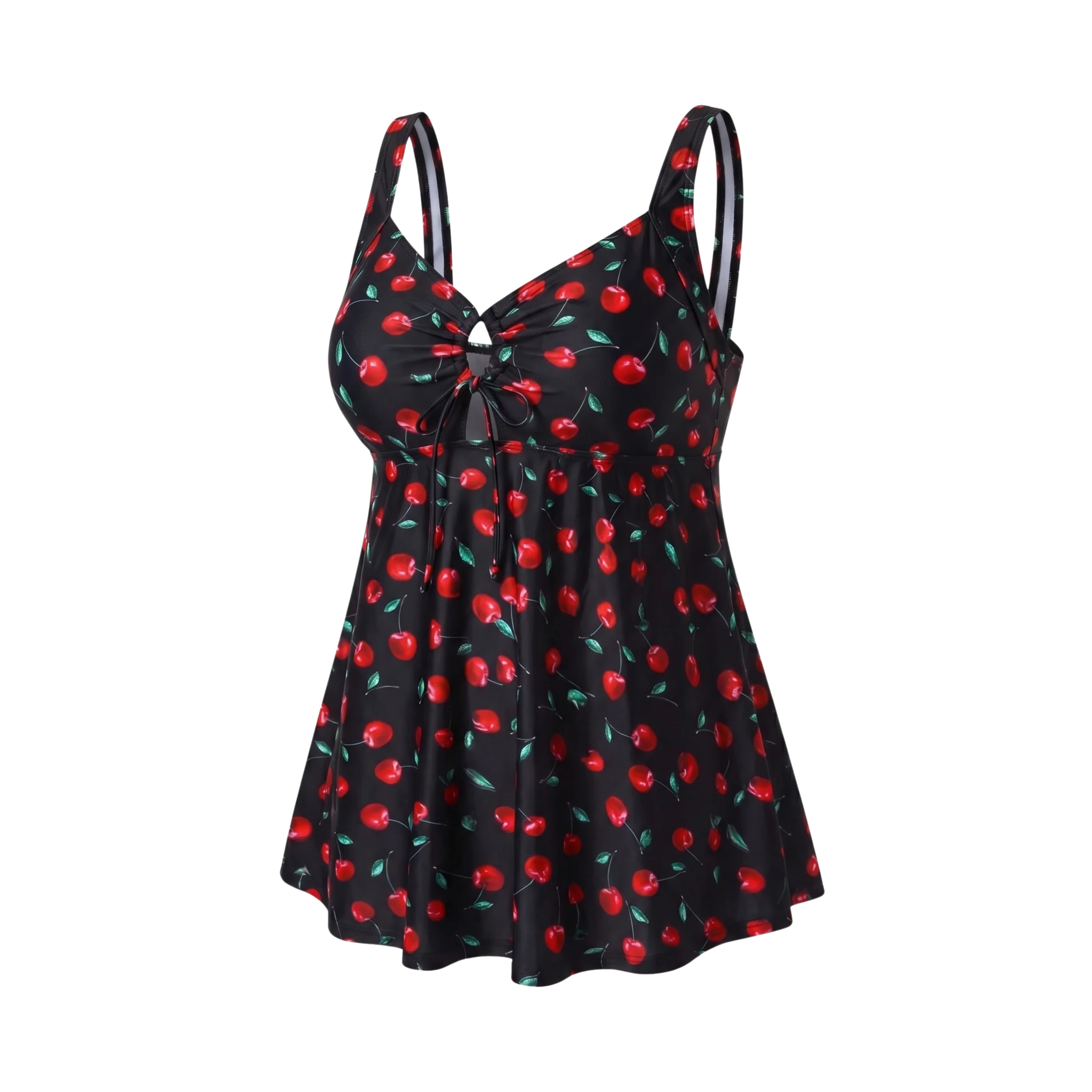 Haut de Tankini Taille Haute pour Femme avec Décolleté Goutte et Coupe Tunique