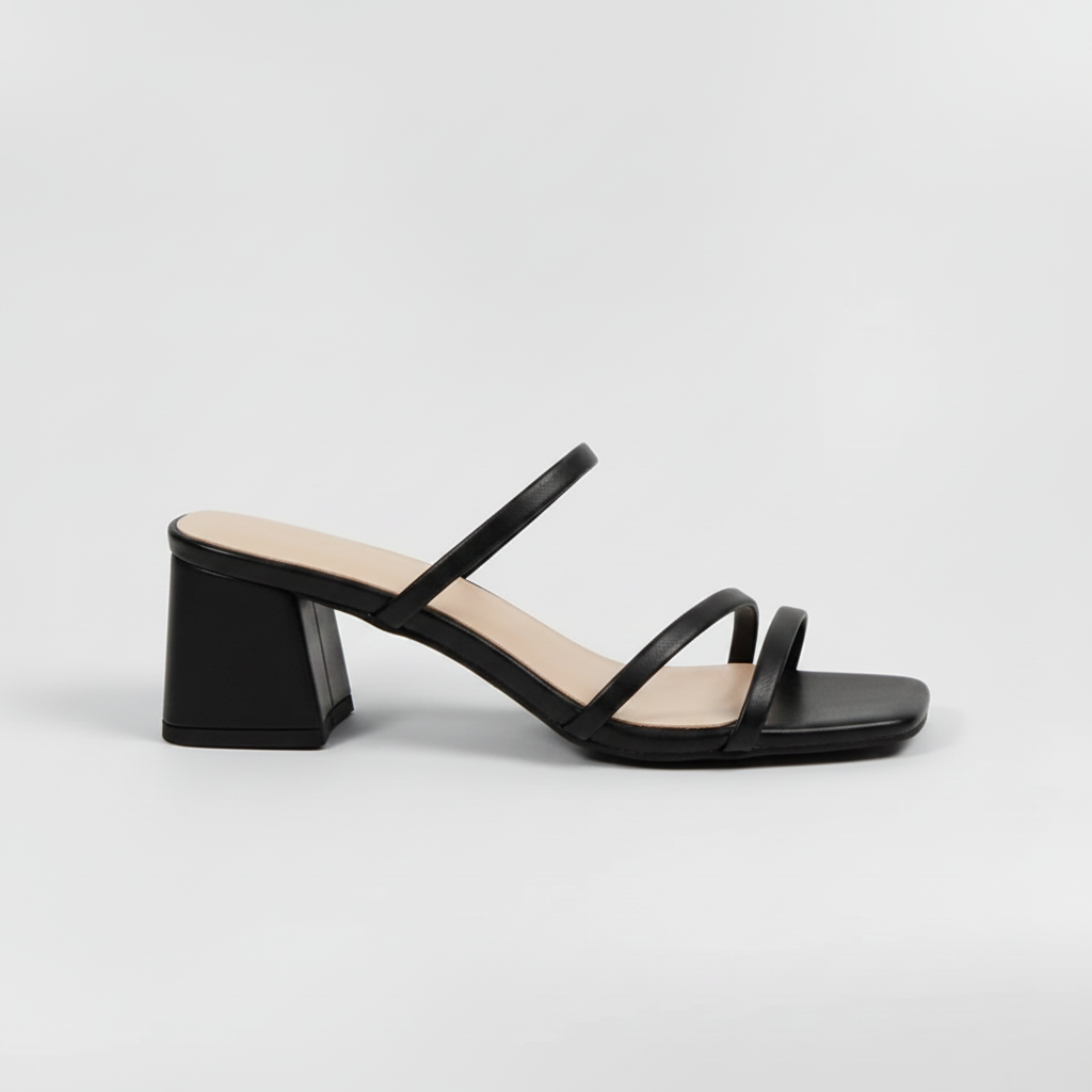 Sandales à Talon Carré pour Femme Chaussures à Brides et Bout Carré