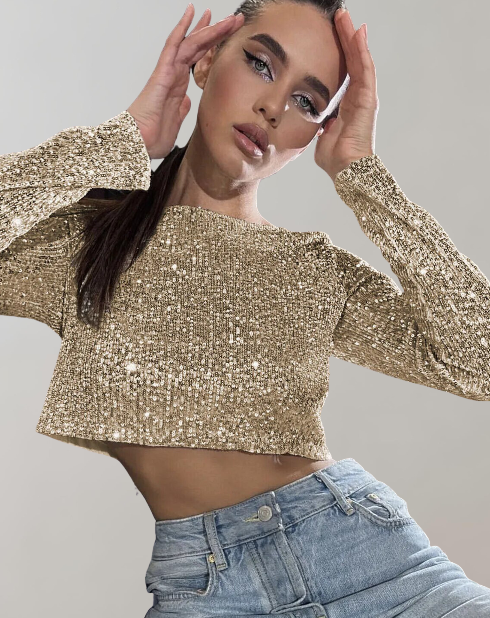 Crop Top Avec Finition Brillante Pour Femmes | Idéal Pour Les Soirées Et Les Occasions Spéciales