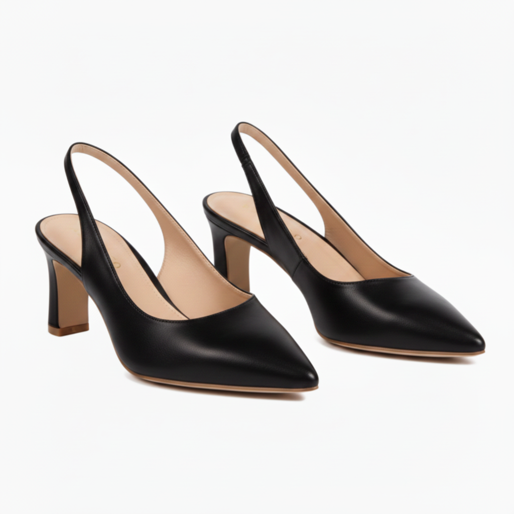 Escarpins Slingback à Bout Pointu pour Femme Chaussures à Petit Talon Kitten Heel