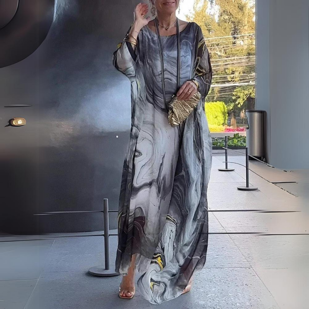 Paetyn | Robe maxi avec col rond et manches longues