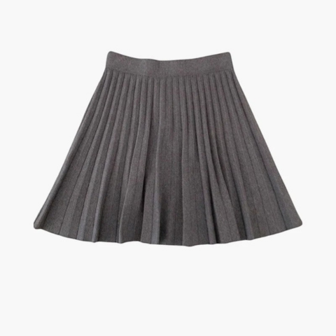 Jupe plissée en maille taille haute pour femme | Mini