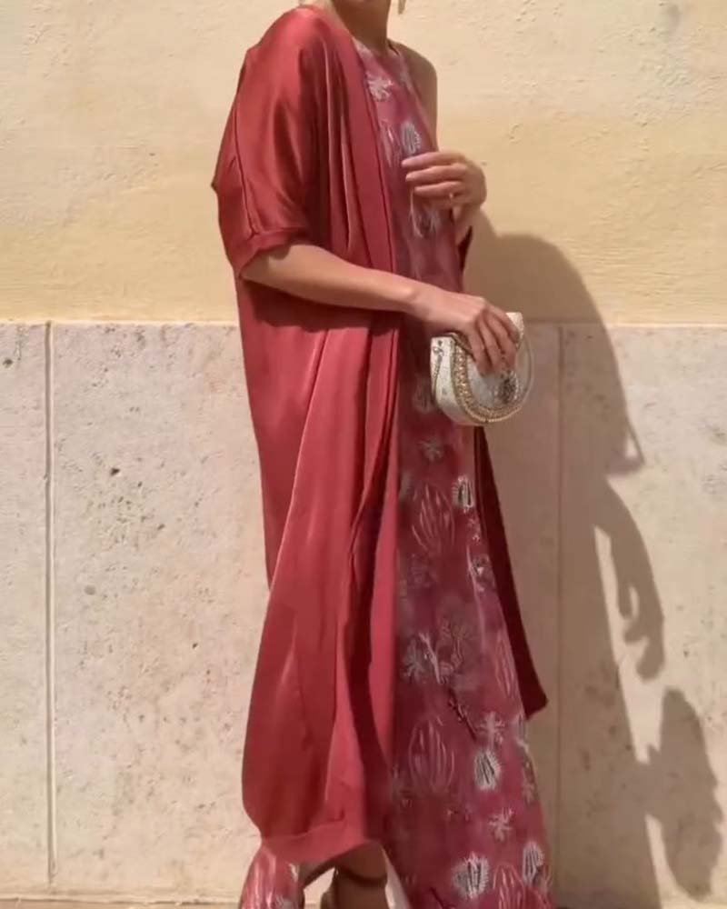 Robe Maxi Sans Manches + Ensemble Cardigan Assorti