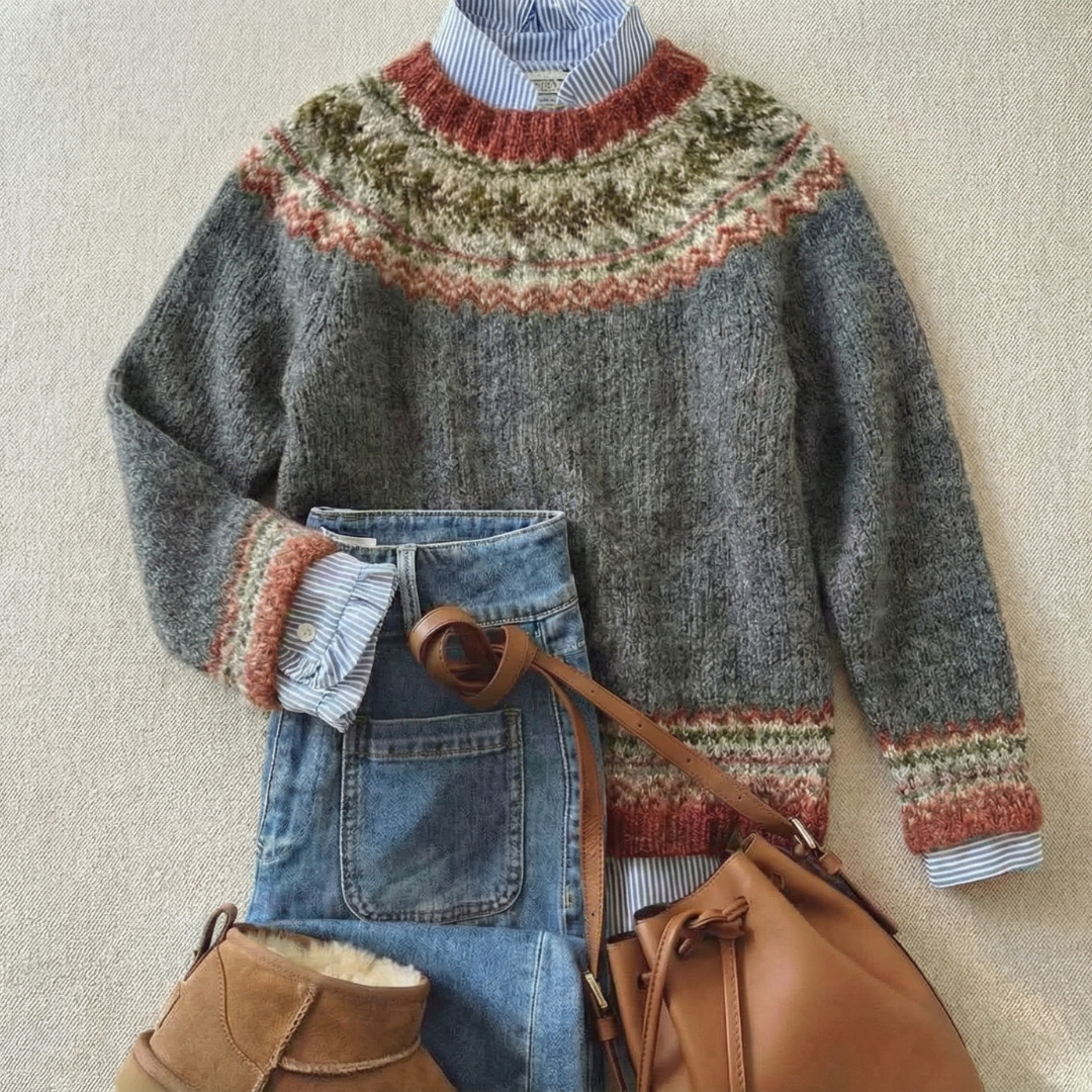 Lena | Pull en tricot doux et stylé pour femmes avec design nordique