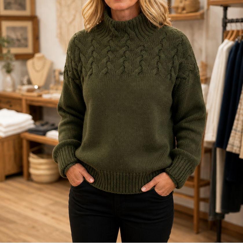 Elina | Pull en tricot à motif torsadé élégant et chaud