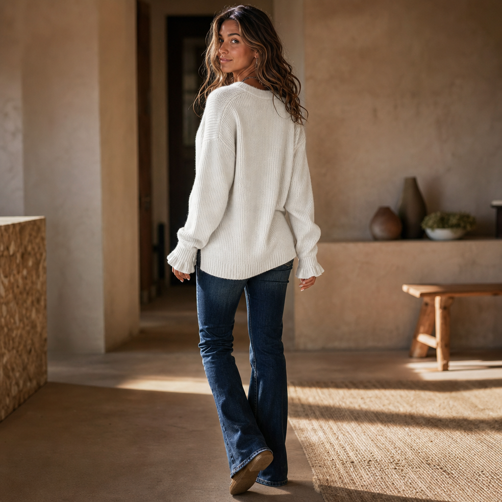 Emily | Pull en Tricot Élégant et Confortable pour Femmes avec Décolleté en V