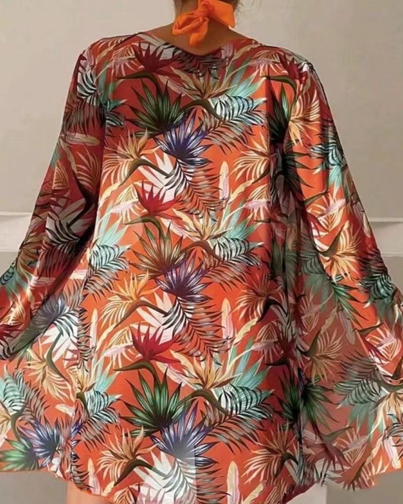 Bikini Taille Haute avec Motif Tropical pour Femmes | Idéal pour l’Été