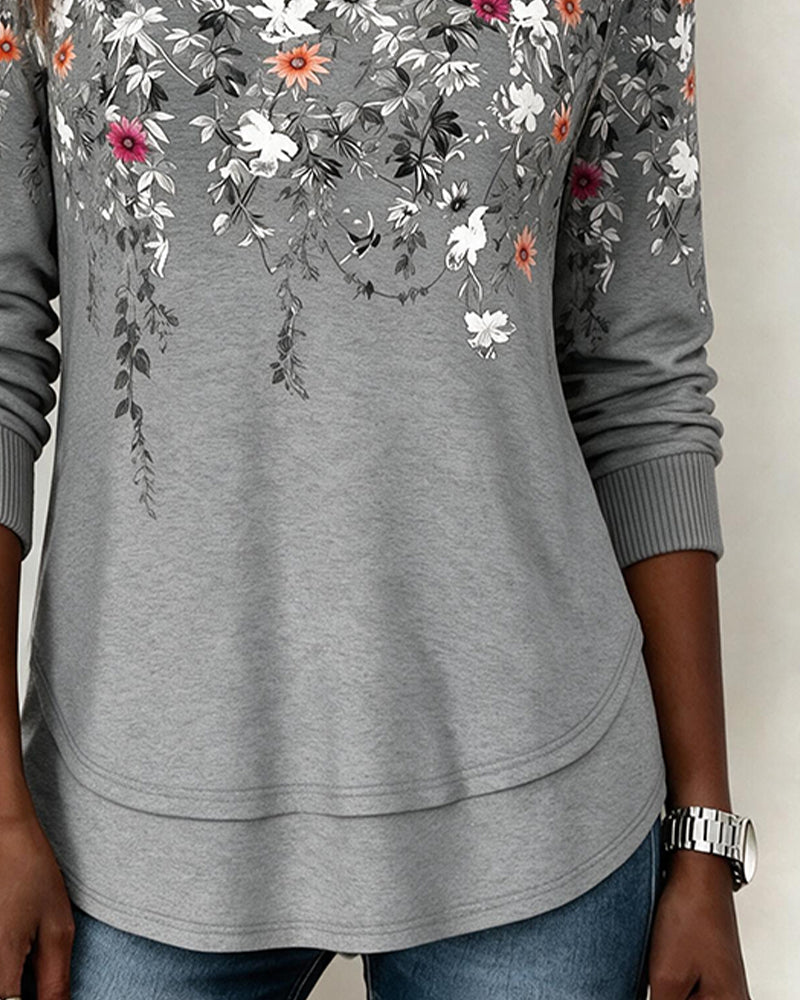 Haut Fleuri Imprimé Mode