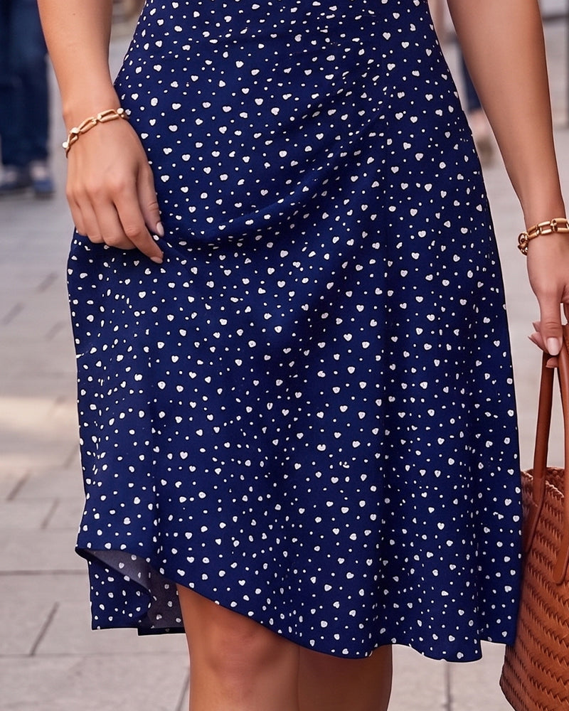 Robe Col Rond Sans Manches Imprimé Ligne A