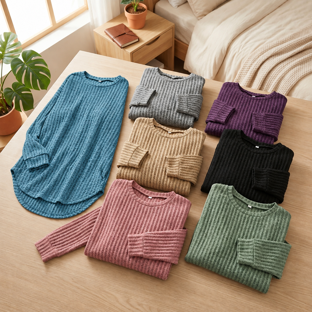 Camilla | Pull en Tricot Oversize Élégant et Confortable avec Texture Waffle