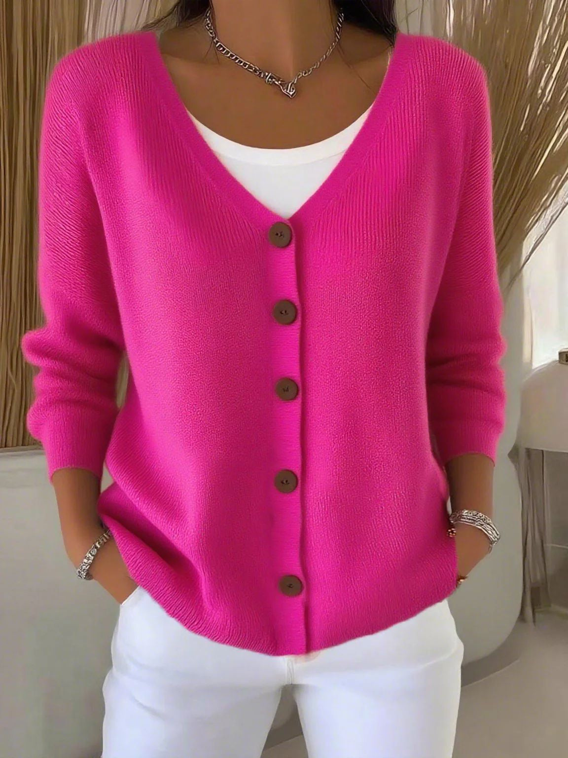 Rachel - Gilet Élégant Tricoté avec Boutons
