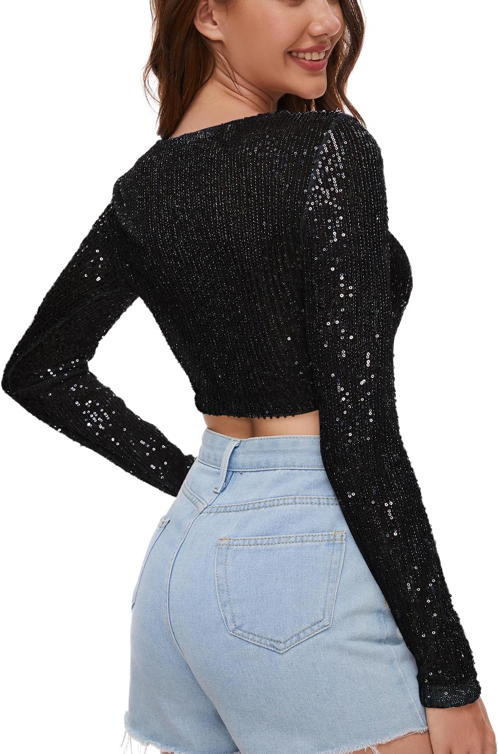 Haut À Sequins Avec Détails Scintillants Pour Femmes | Idéal Pour Les Soirées Et Occasions Festives