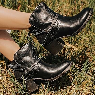 Harlow | Bottines Western pour Femme à Talon Bloc et Lacets