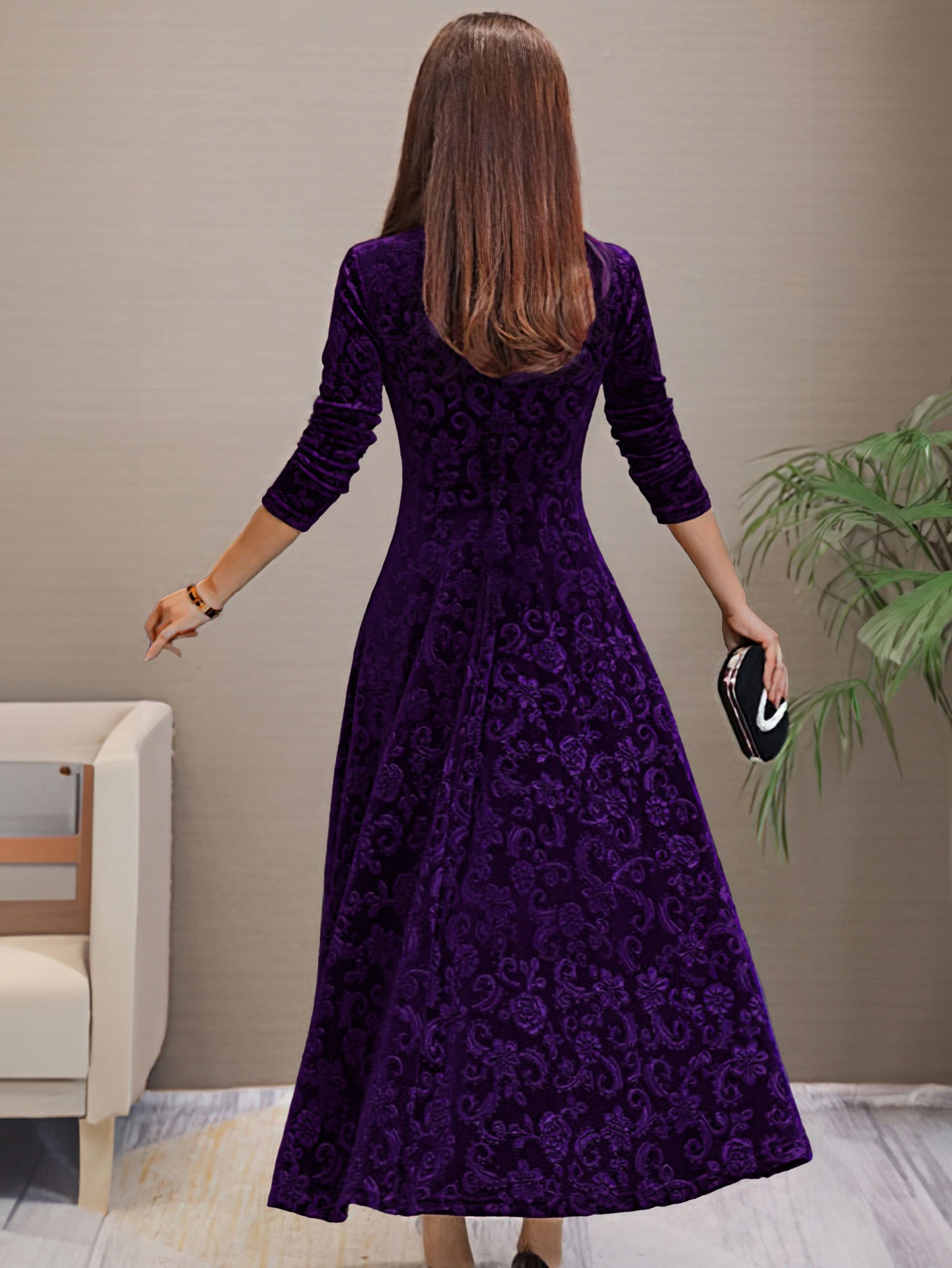 Nancy | Robe de fête en velours luxueux