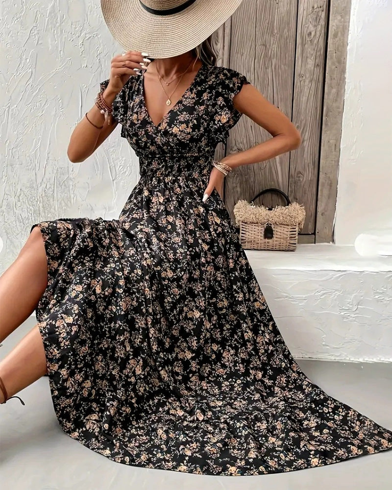 Robe Florale Taille Attache
