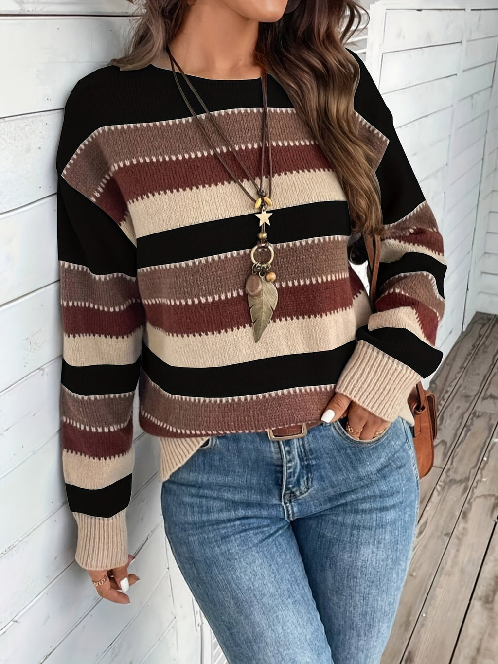 Delphine | Pull à Col Rond Rayé