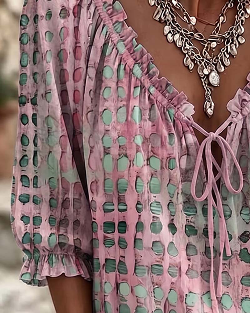 Ramceel | Blouse à pois avec détail de lacet