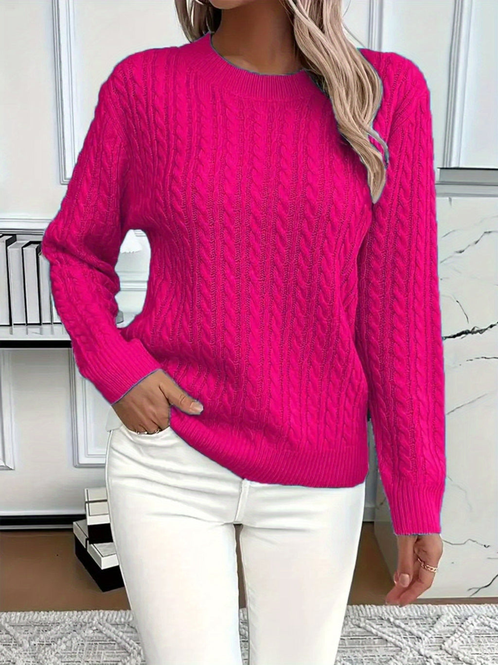 PULL ROND CONFORTABLE POUR FEMMES
