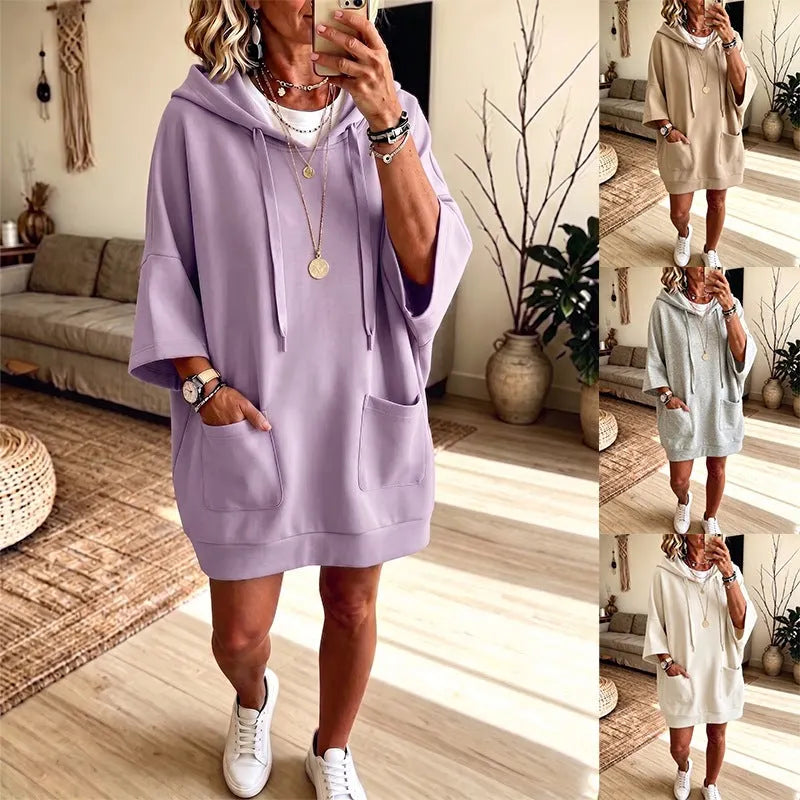 Zassy | Robe à capuche grande taille confortable avec poches appliquées