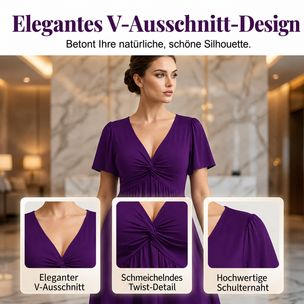 Kesalia | Robe midi fluide avec devant torsadé