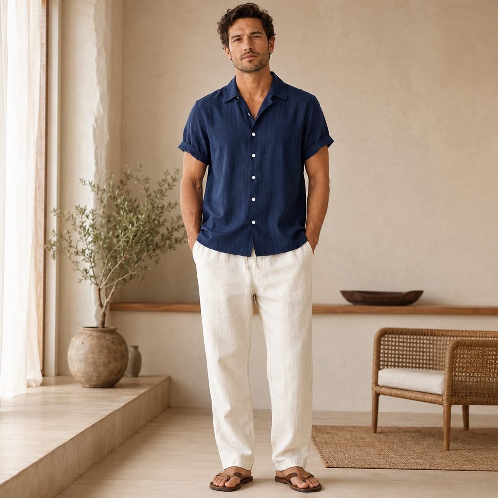 Ensemble Oversized pour Hommes – Pantalon Ample et Chemise pour Usage Décontracté