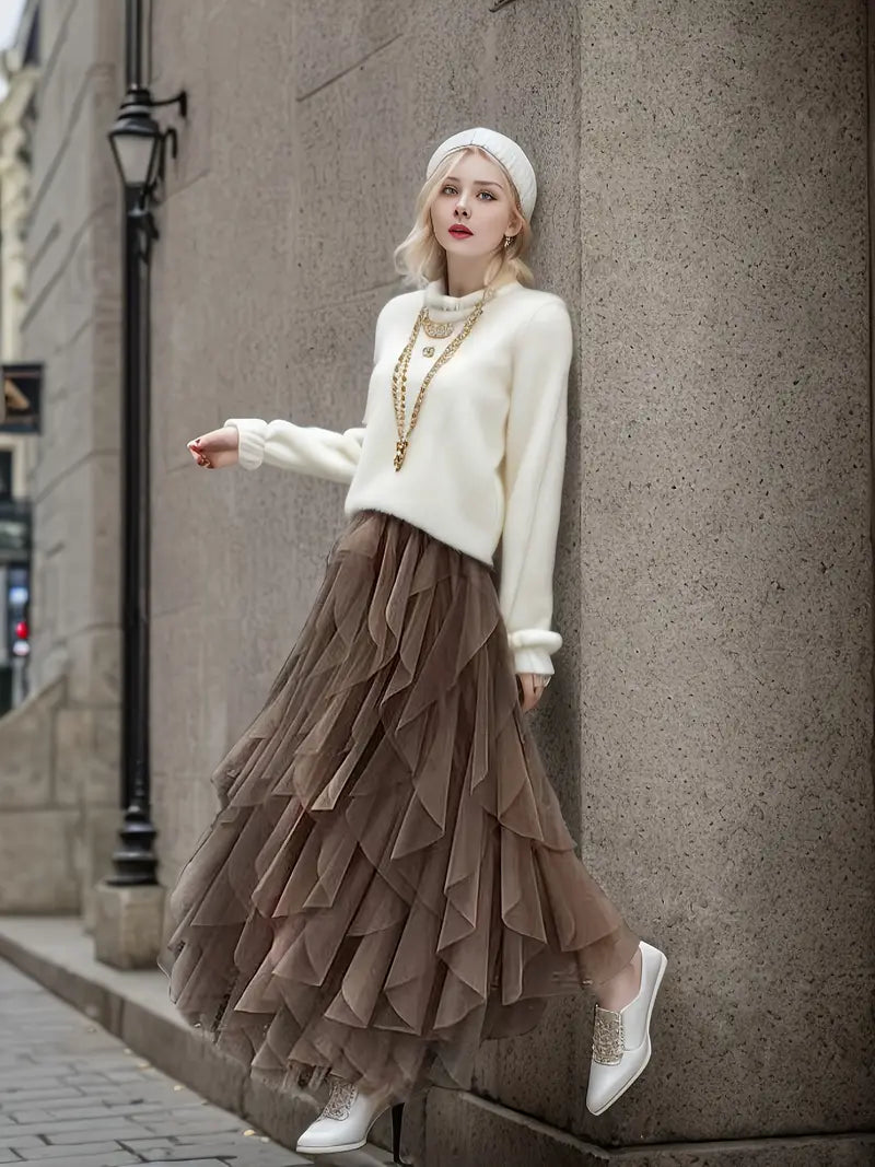 Cecil™ - Jupe Tutu en Tulle à Superpositions Élégantes