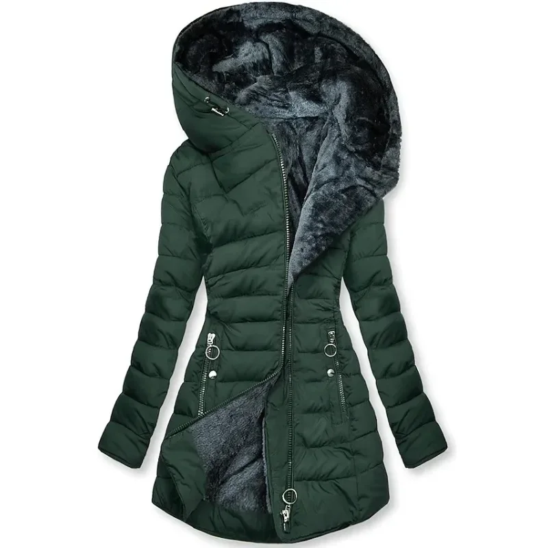 Manteau d'hiver Femme | Doublure en fourrure douce & Optique élégante