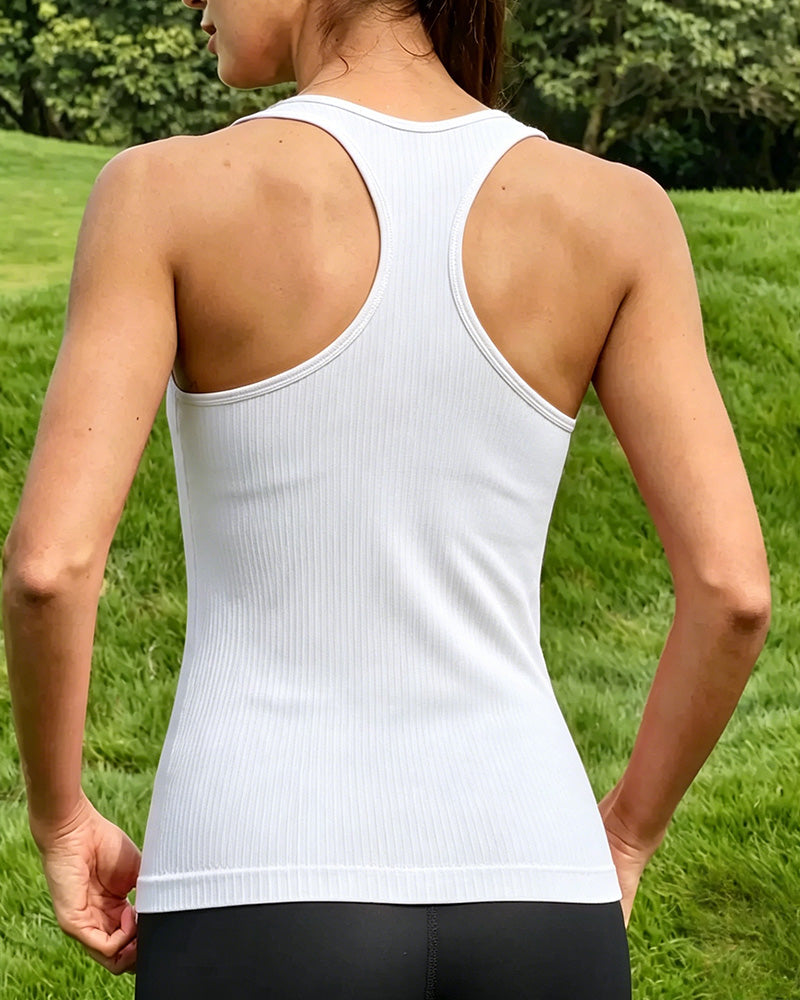 Débardeur Top Racerback Bandeau Soutien-Gorge Intégré
