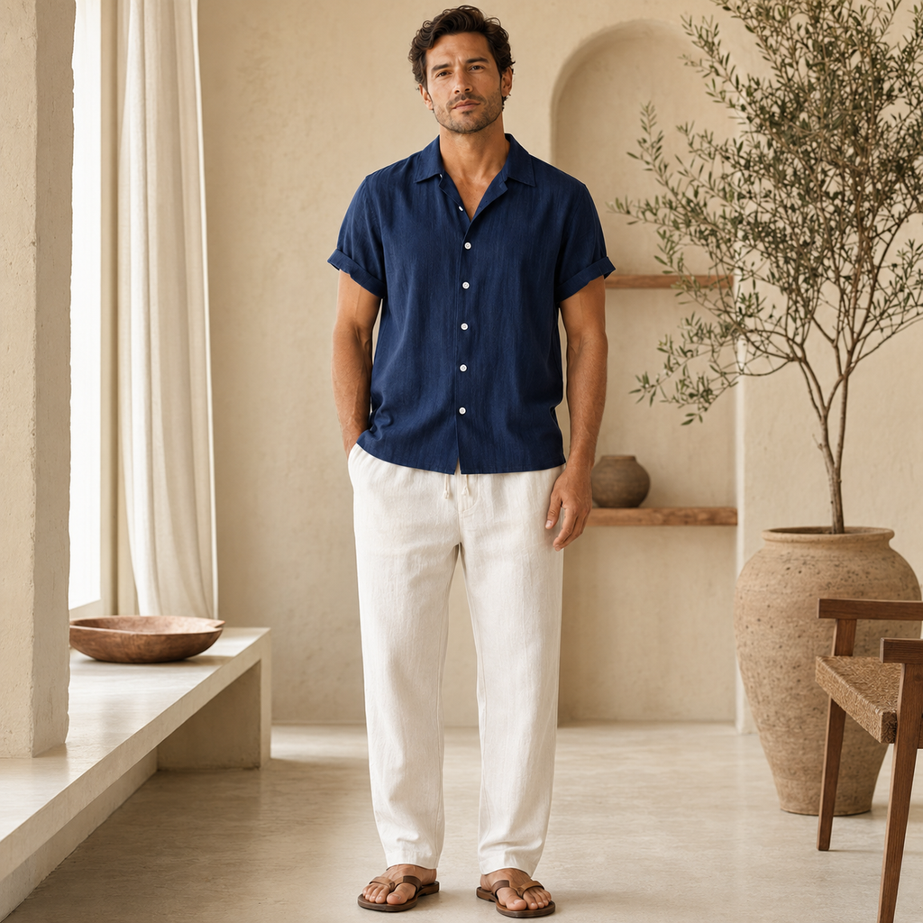 Ensemble Oversized pour Hommes – Pantalon Ample et Chemise pour Usage Décontracté