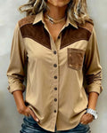 Chemise Assemblage Col Revers Manche Longue