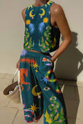 Ensemble Top Court et Pantalon Large pour Femmes