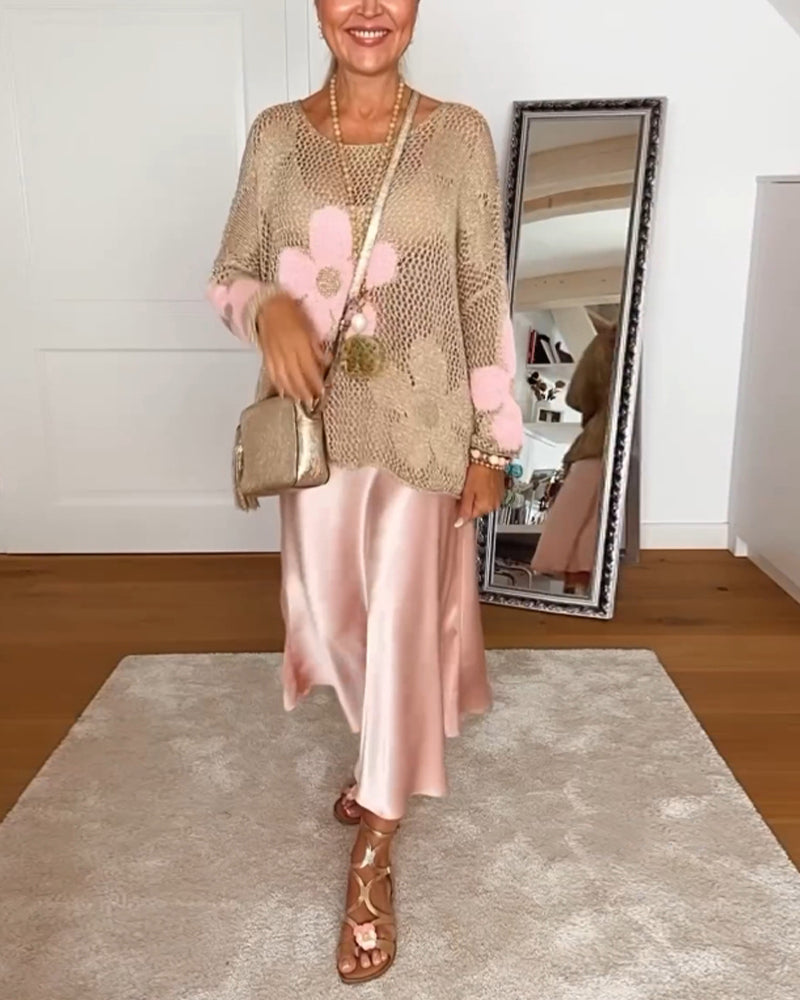 Bloom | Haut en Crochet Floral pour Femmes à Manches Longues