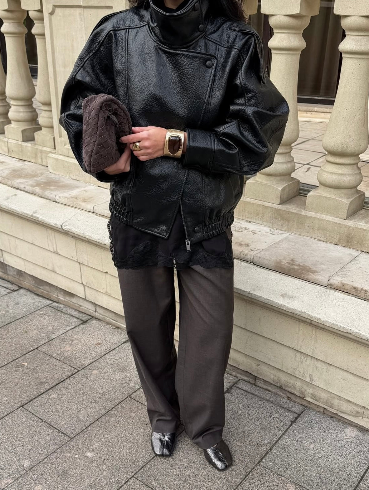 Reagan | Veste Biker Oversized en Similicuir pour Femmes