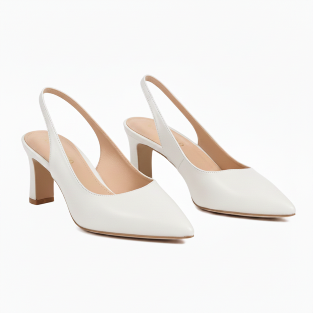 Escarpins Slingback à Bout Pointu pour Femme Chaussures à Petit Talon Kitten Heel