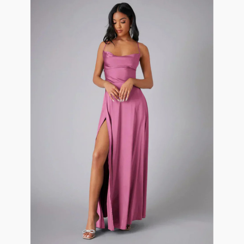 Robe de soirée à fente haute pour femme | Maxi
