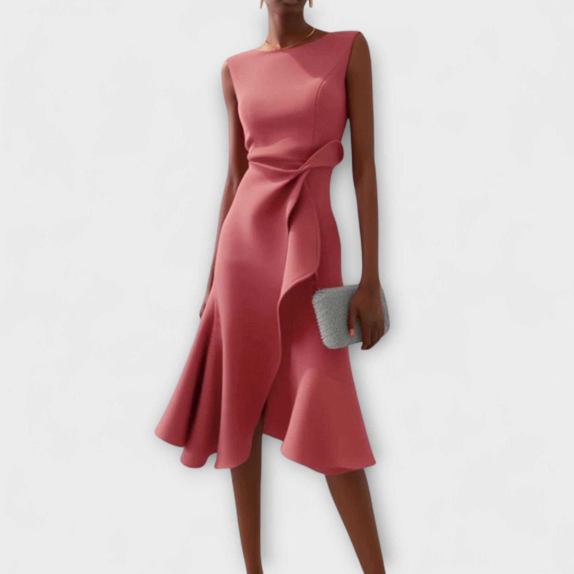 Juliette™ – Robe Midi Asymétrique Drapée Élégante